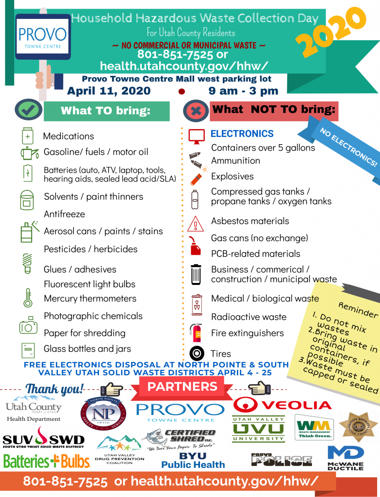 Household Hazardous Waste Collection Utah County Health Department