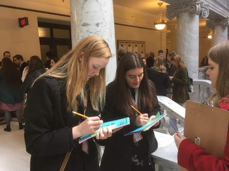 Youth talking to legislators at Capitol Hill