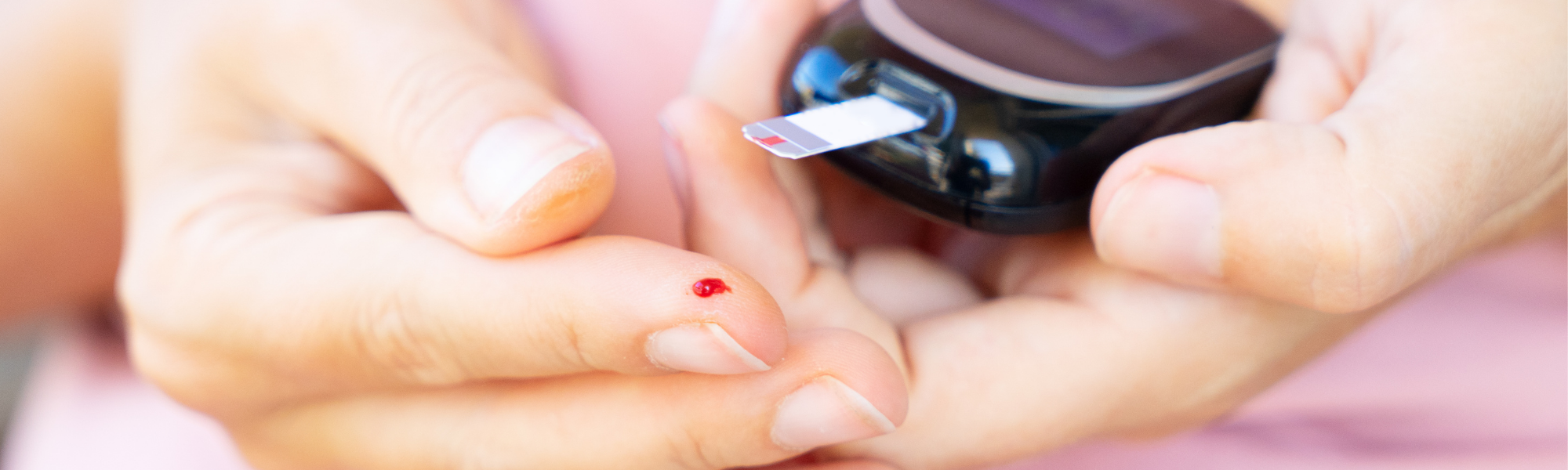 finger stick with glucometer test